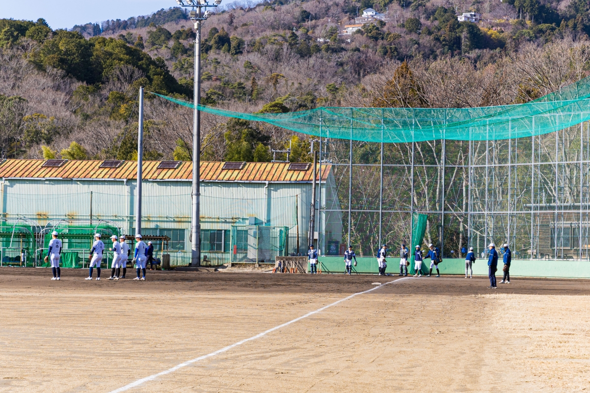 硬式野球部の練習風景
