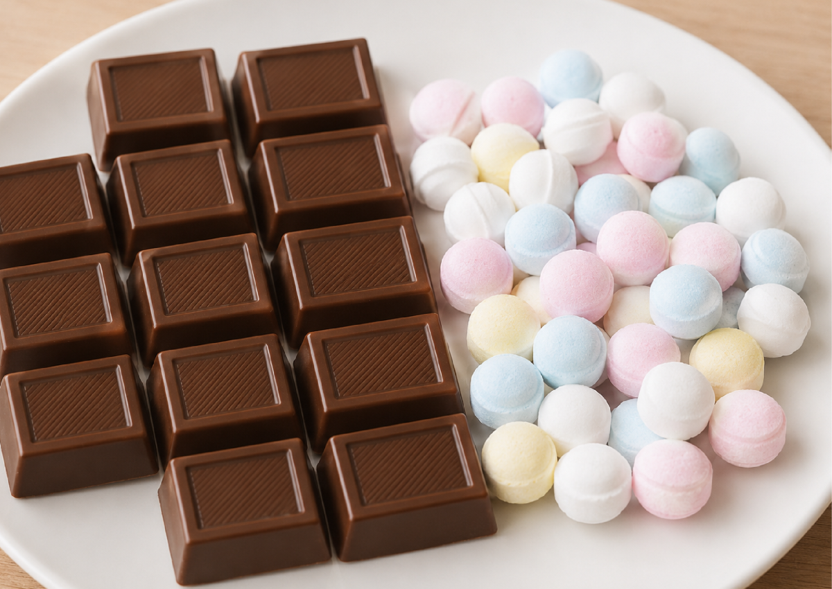 ラムネとチョコレート